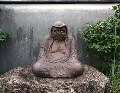 Mr Grumpy guarding the ceramic gallery