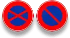 Left: No Parking or stopping || Right: No Parking