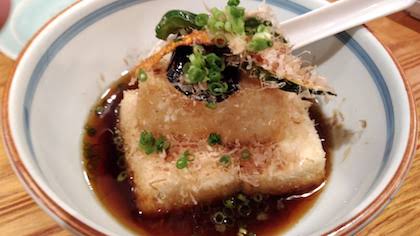 Deep fried tofu in broth