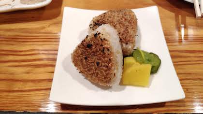 Grilled riceball with pickle