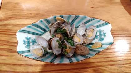 Steamed and sauteed clams