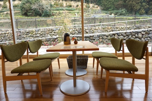 Cafe overlooking tea plants