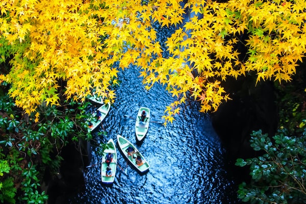 Takachiho gorge in autumn